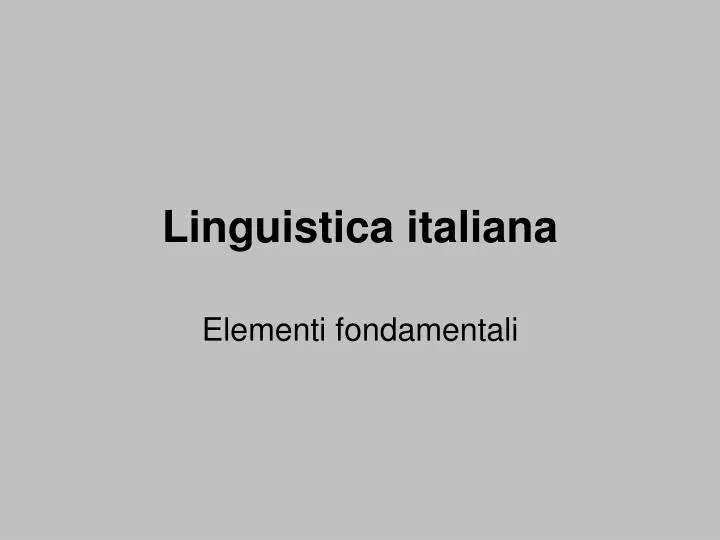 linguistica italiana