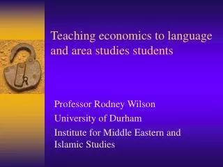 Teaching economics to language and area studies students