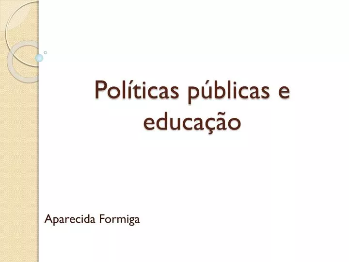 pol ticas p blicas e educa o