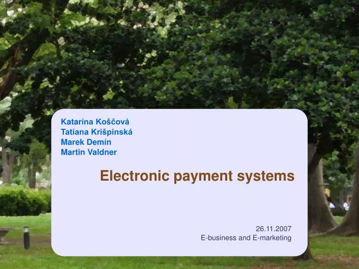 electronic payment systems