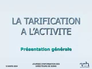 la tarification a l activite