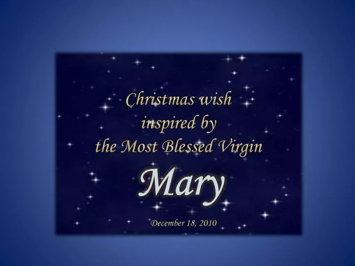 christmas wish inspired by the most blessed virgin