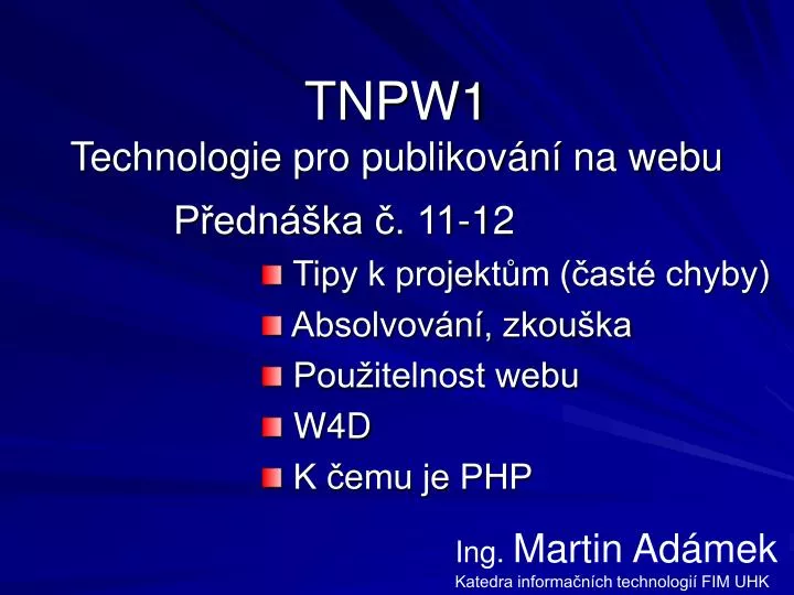 tnpw1 technologie pro publikov n na webu