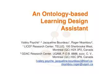 An Ontology-based Learning Design Assistant