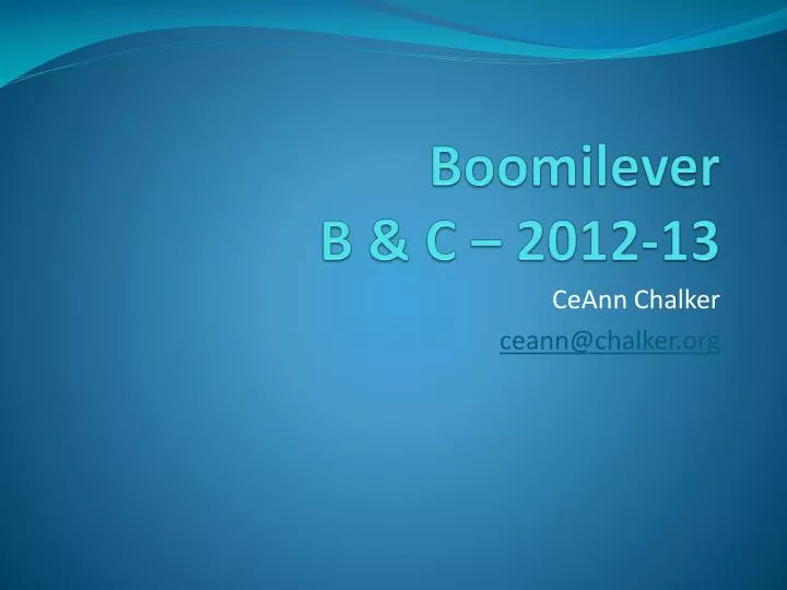 boomilever b c 2012 13