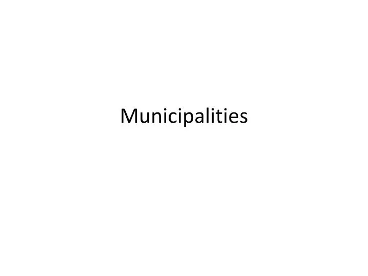 municipalities