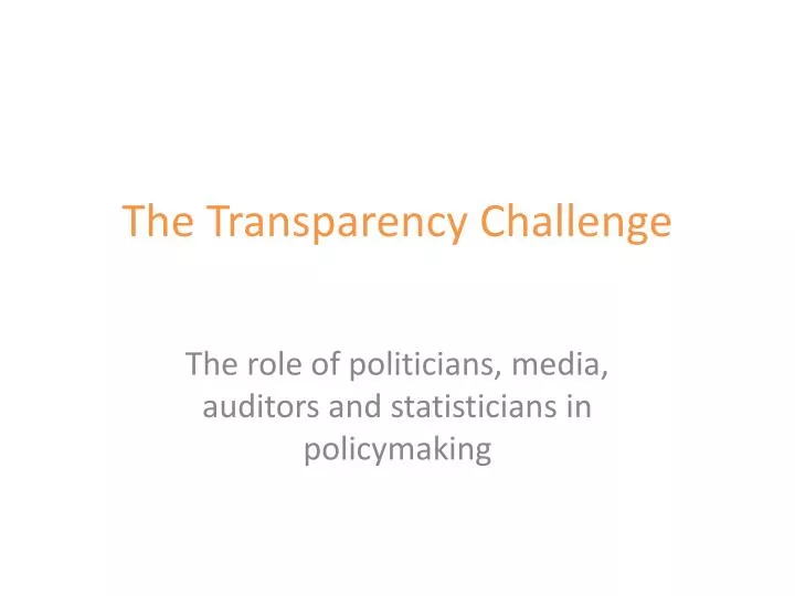 the transparency challenge
