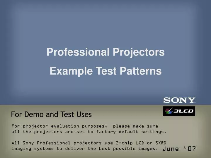 for demo and test uses