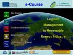 Logistic Management in Renewable Energy Industry - slide 1