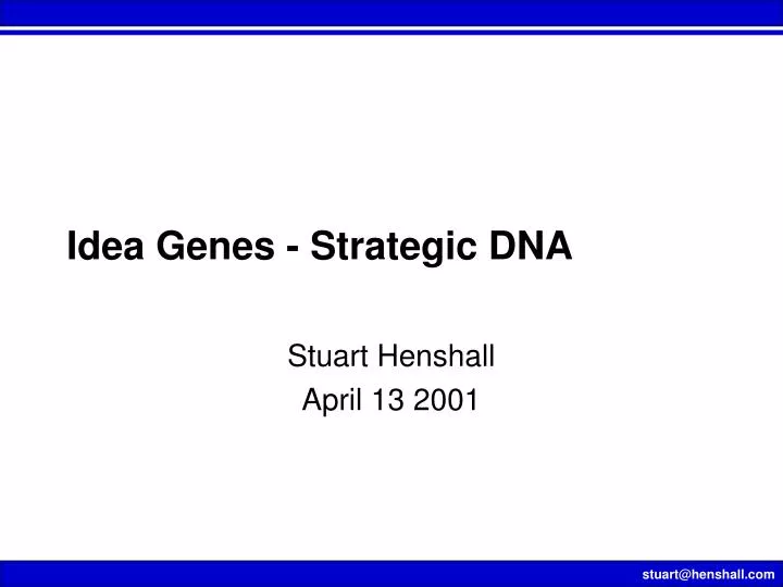 idea genes strategic dna