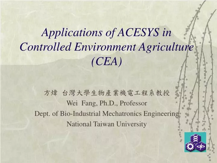 applications of acesys in controlled environment agriculture cea