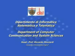 Dipartimento di Informatica Sistemistica e Telematica