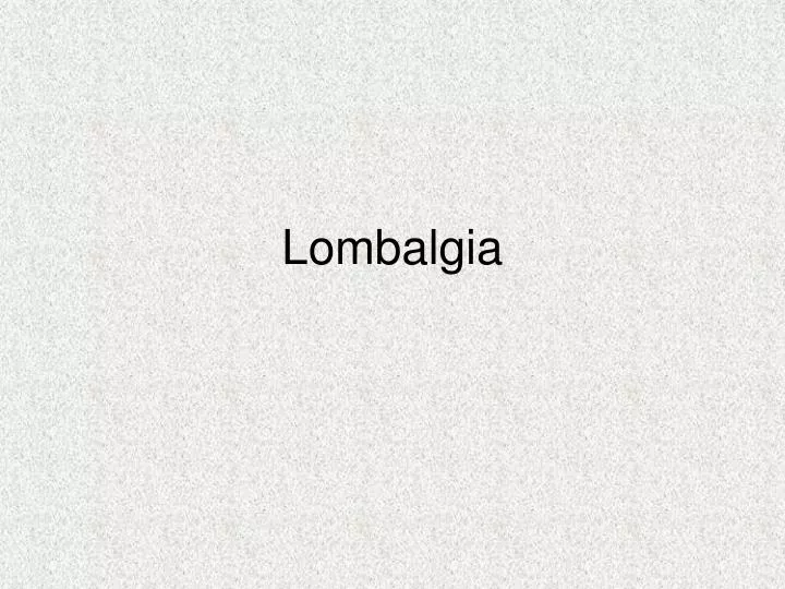 lombalgia