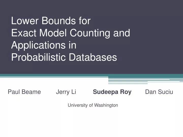 lower bounds for exact model counting and applications in probabilistic databases