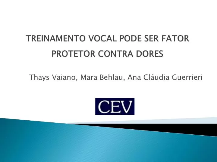 treinamento vocal pode ser fator protetor contra dores