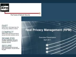 Real Privacy Management (RPM)
