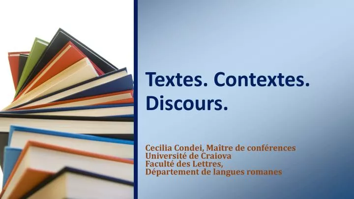 textes contextes discours