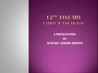 12 th January national youth day