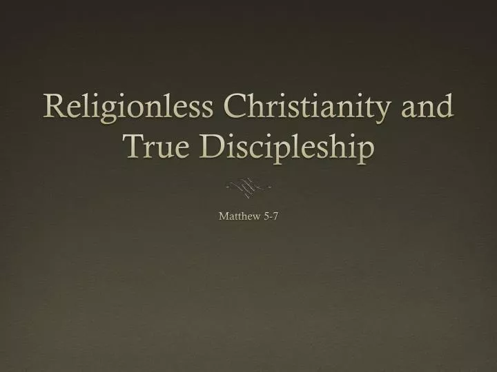 religionless christianity and true discipleship