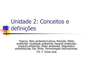 unidade 2 conceitos e defini es