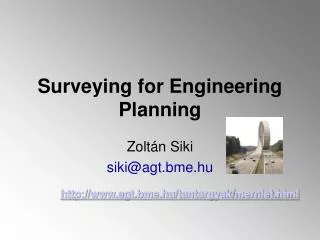 Surveying for Engineering Planning