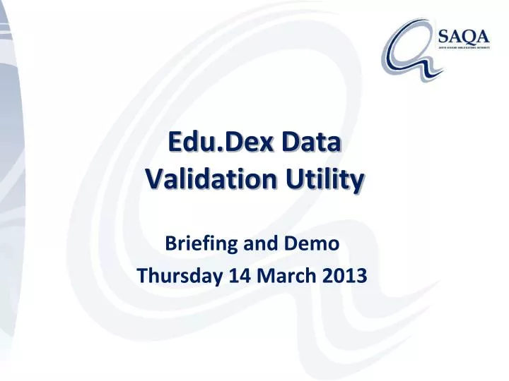 edu dex data validation utility