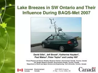 Lake Breezes in SW Ontario and Their Influence During BAQS-Met 2007
