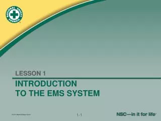 INTRODUCTION TO THE EMS SYSTEM