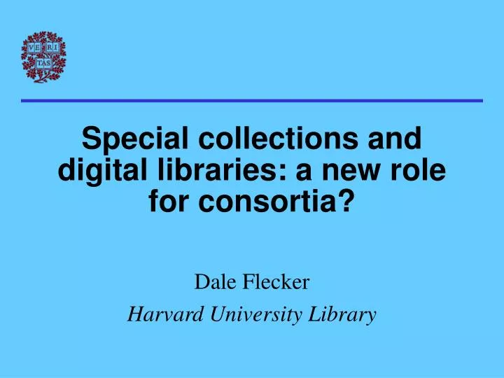 special collections and digital libraries a new role for consortia