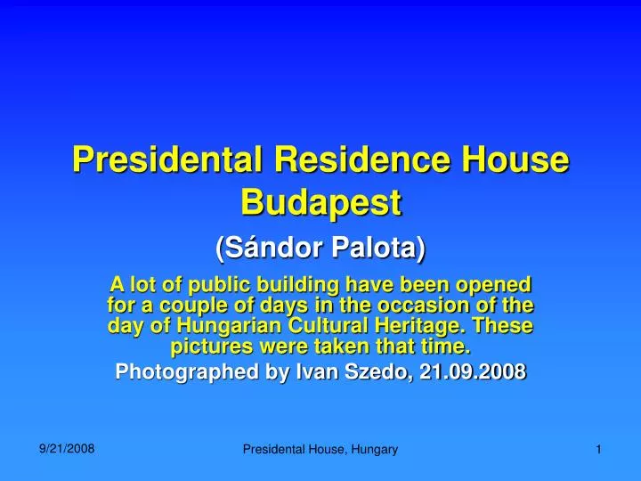 presidental residence house budapest s ndor palota