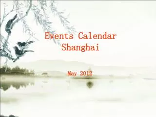 Events Calendar Shanghai