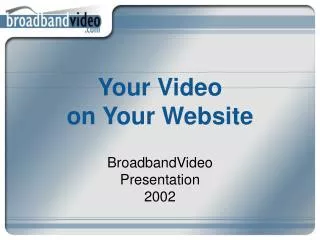 Your Video on Your Website