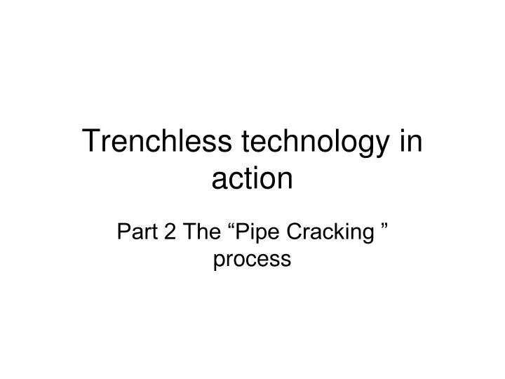 trenchless technology in action