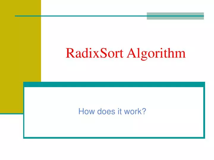 radixsort algorithm