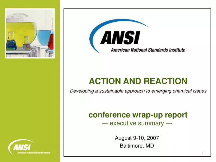conference wrap up report executive summary august 9 10 2007 baltimore md