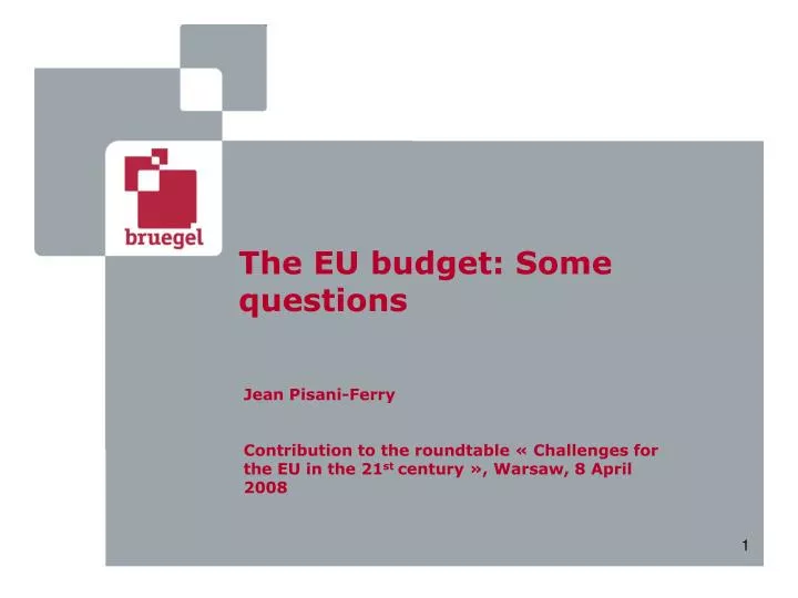 the eu budget some questions