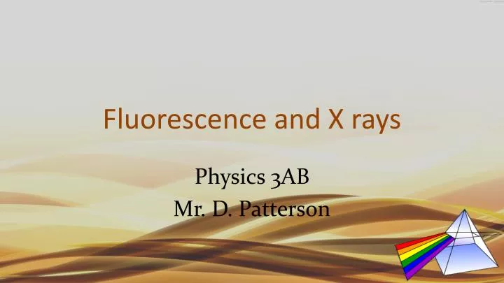 fluorescence and x rays