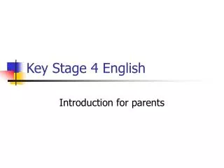Key Stage 4 English