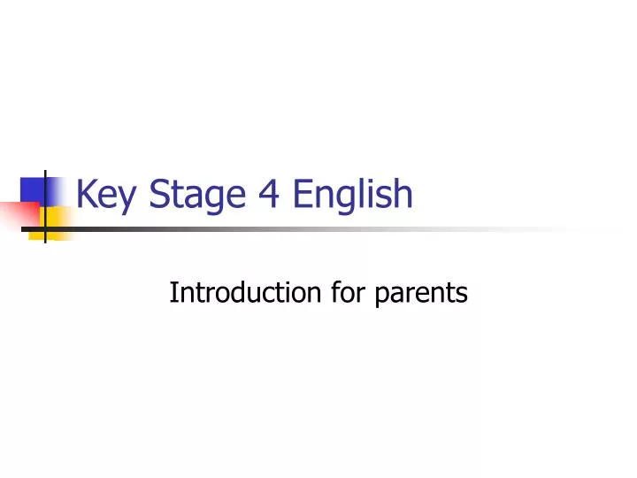key stage 4 english