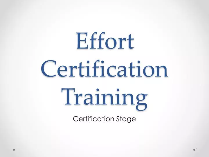 effort certification training