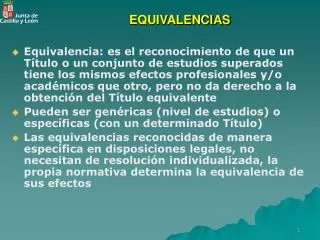 equivalencias