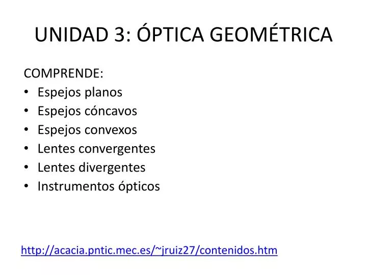 PPT UNIDAD ÓPTICA GEOMÉTRICA PowerPoint Presentation free download ID