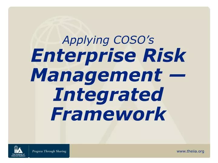 applying coso s enterprise risk management integrated framework