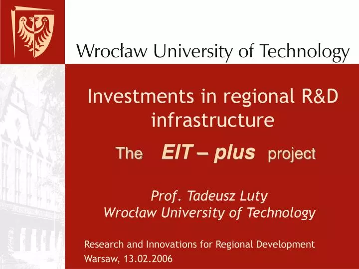 investments in regional r d infrastructure