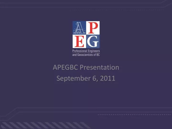 apegbc presentation september 6 2011