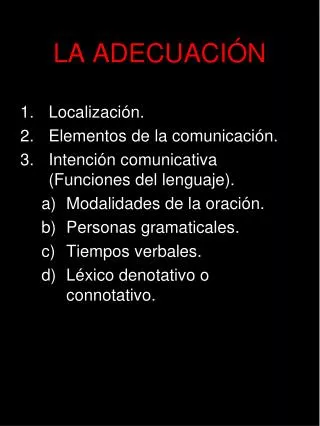 la adecuaci n