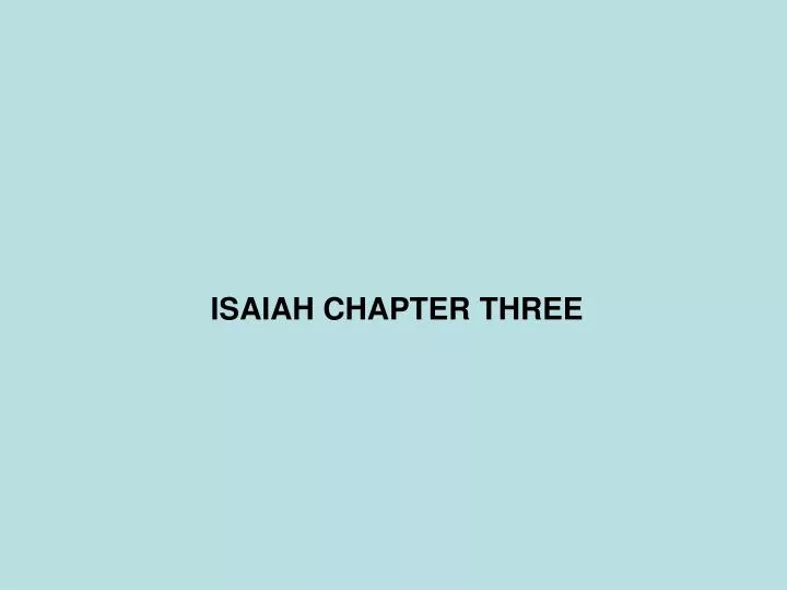 isaiah chapter three