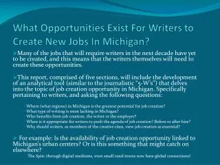 What Opportunities Exist For Writers to Create New Jobs In Michigan?