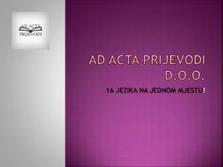 ad acta prijevodi d o o