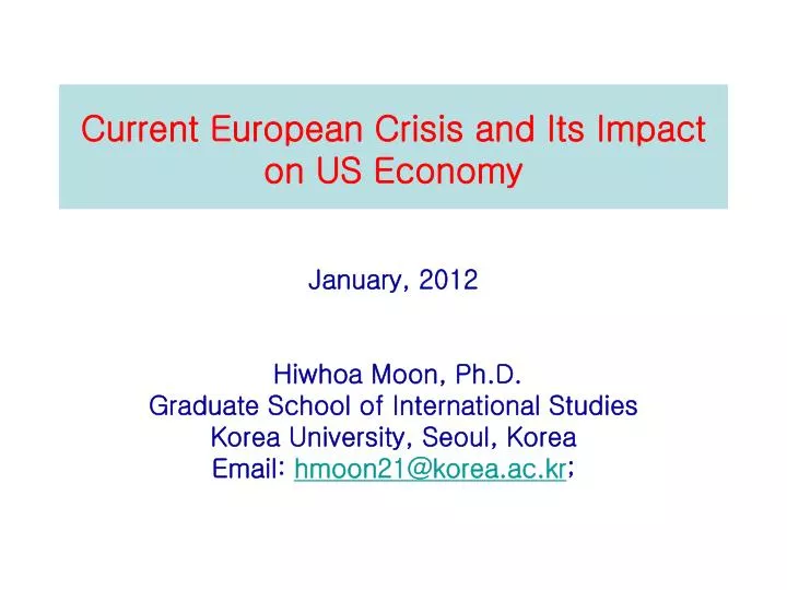 current european crisis and its impact on us economy
